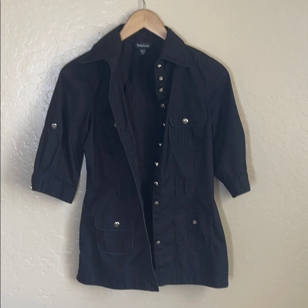 Bebe blouse with button details size small black